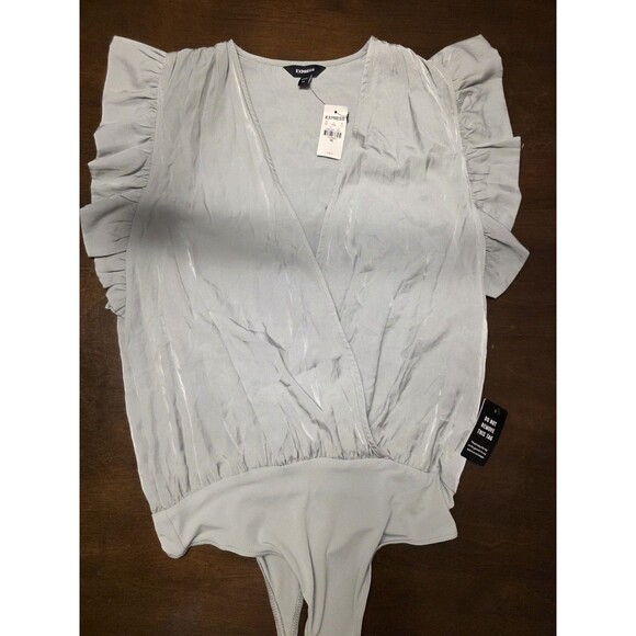 Express Tops - New Express Womens Short Sleeve Bodysuit XS Green NWT